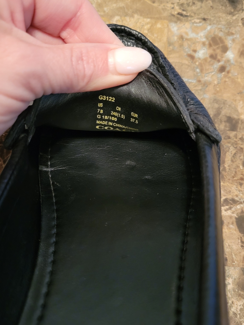 Coach Black Pebbled Leather Loafers with Silver Plaque - Picture 10 of 10